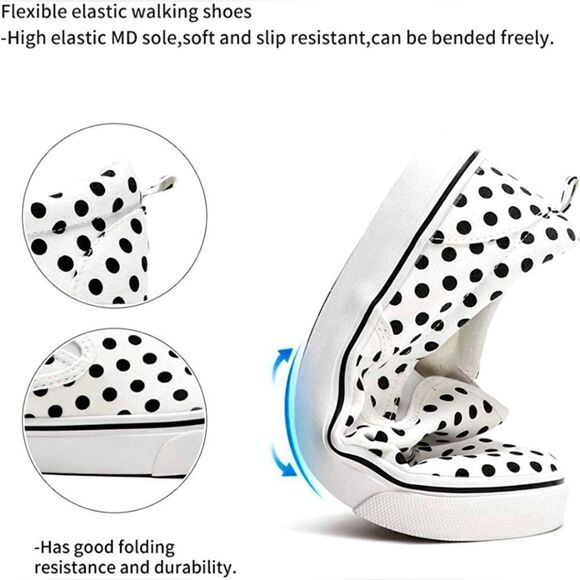 (85-2654)  🔥3/$20🔥  Women's Polkadot Slip on Canvas Sneakers  Sz 11 - Picture 9 of 12